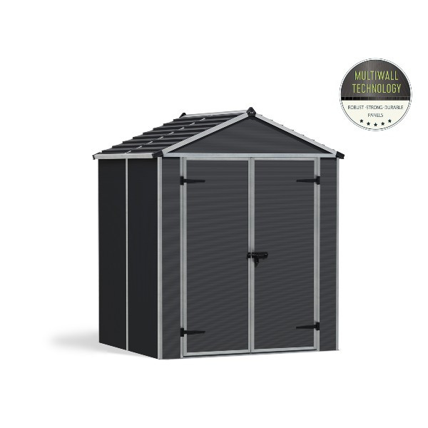 Abri de Jardin Polycarbonate Canopia Rubicon 2,5 m² Gris