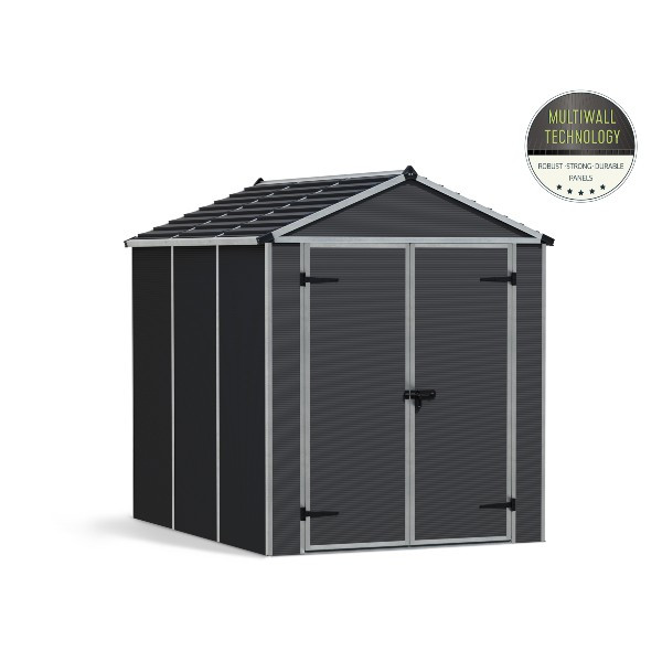 Abri de Jardin Polycarbonate Canopia Rubicon 3,8 m² Gris