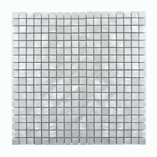 Mosaïque Grise Verre Alu AL01, Plaque 30,5 x 30,5 x 0,8 cm