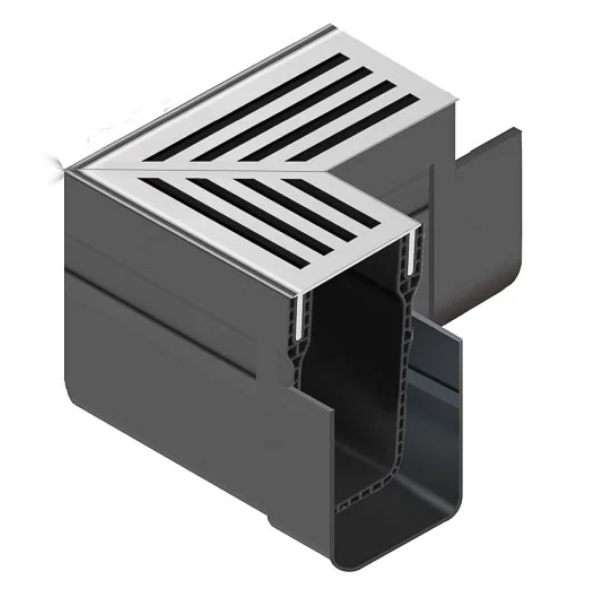Angle 90° pour Caniveau ACO Slimline A15, Grille Alu