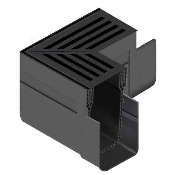 Angle 90° pour Caniveau ACO Slimline A15, Grille Noire