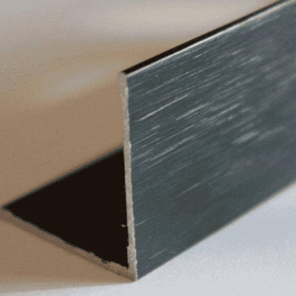 Baguette d'angle Alu pour Carrelage 15 x 15mm x 2,50m, Noir Brossé