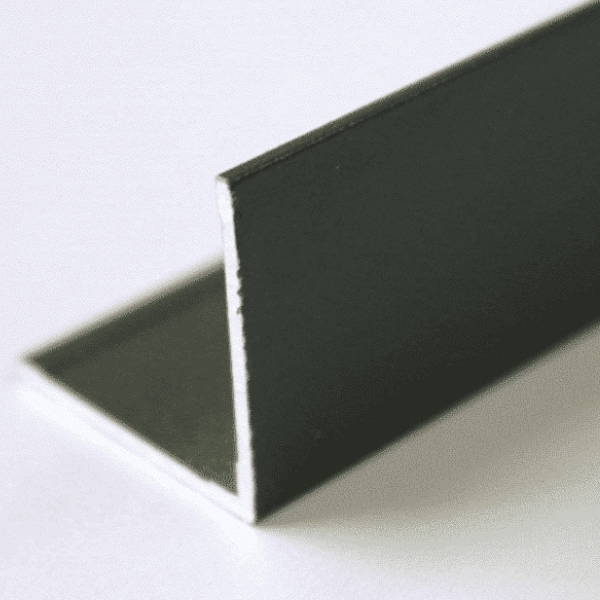 Baguette d'angle Alu pour Carrelage 15 x 15mm x 2,50m, Noir Mat