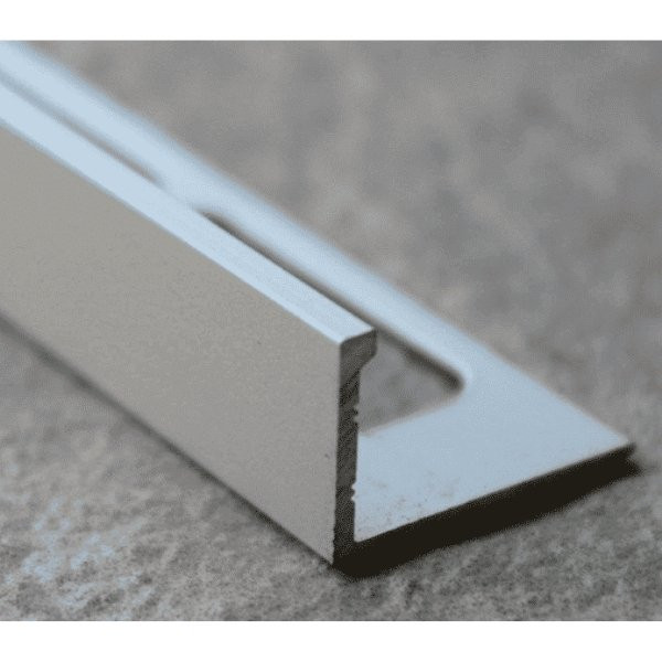 Baguette d'angle Alu pour Carrelage Anodisé H 15mm x 2,5 m, Chromé Mat