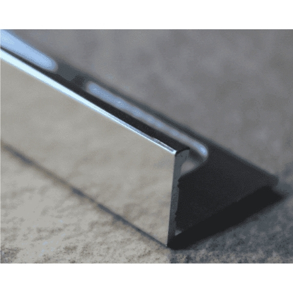 Baguette d'angle Alu pour Carrelage H 15mm x 2,5 m, Chromé Brillant