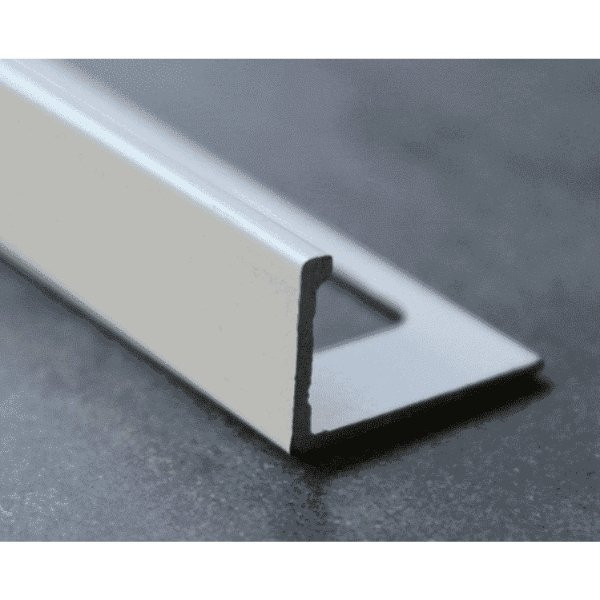 Baguette d'angle Alu pour Carrelage H 22mm x 2,5 m, Laqué Blanc