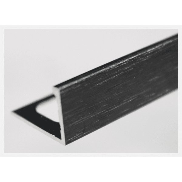 Baguette d'angle Alu pour Carrelage H 22mm x 2,5 m, Noir Brossé