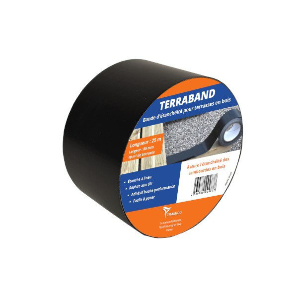 Bande d'étanchéité Terrasse Bois 85 x 0,3 mm Terraband Tramico 25 m