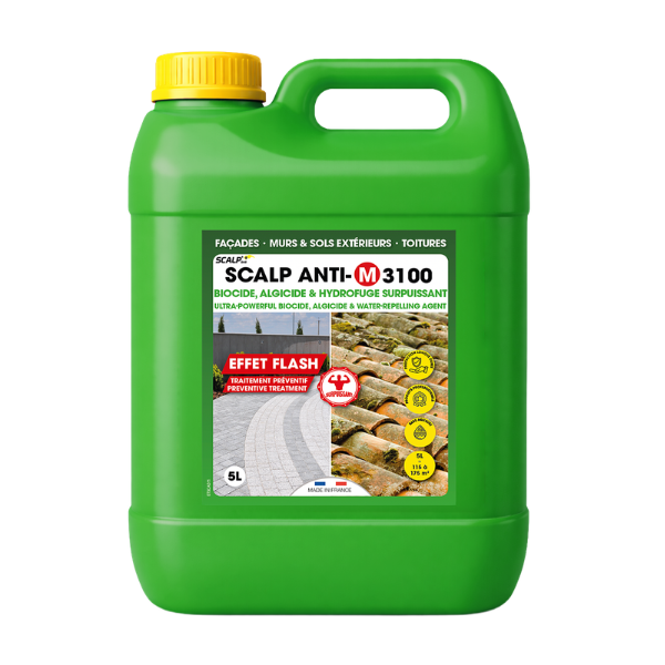 Biocide Algicide Hydrofuge Concentré Scalp Anti-M 3100, Bidon de 5L