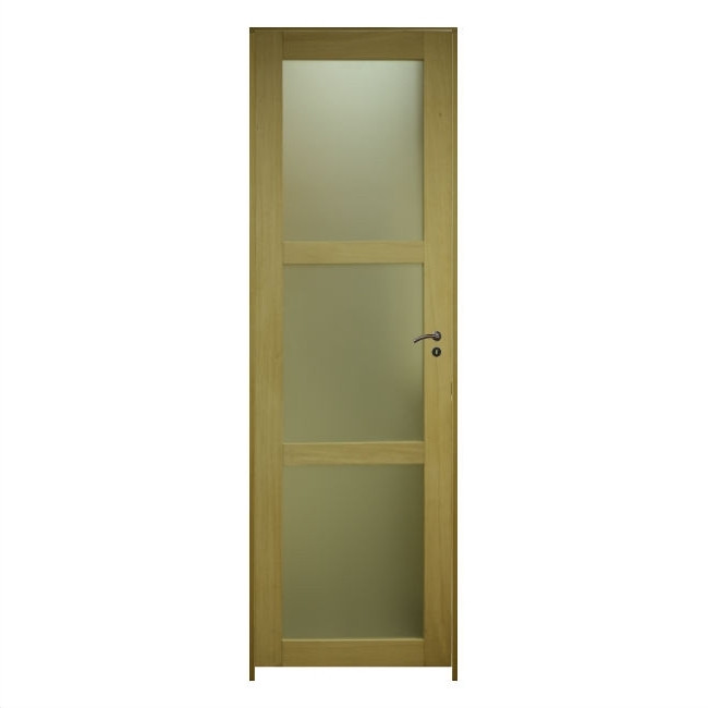 Bloc porte Chêne Ken 3 Vitrages 204x83 cm poussant Gauche