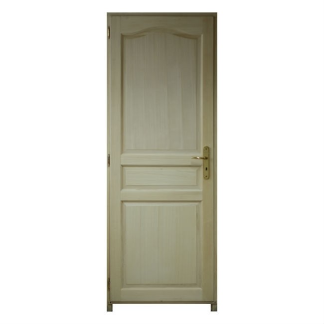 Bloc porte Bois exotique Chapeau 3Pnx 204x63cm Droit huisserie 92cm