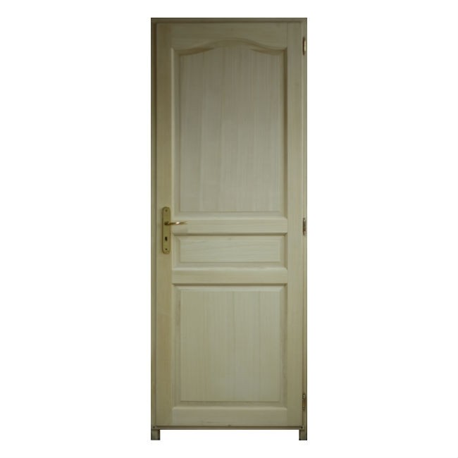 Bloc porte Bois exotique Chapeau 3Pnx 204x63cm Gauche huisserie 92cm