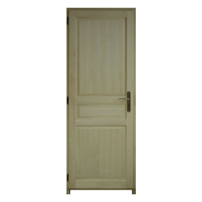 Bloc Porte Bois Exotique Morea 3 Panneaux 204x63 Cm Poussant Droit