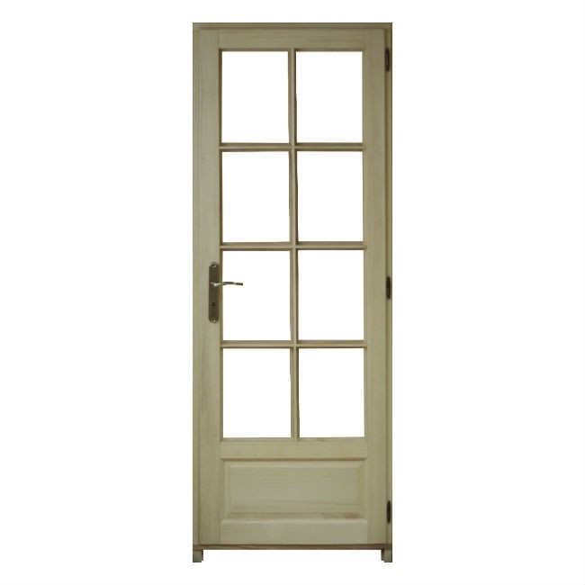 Bloc porte Bois exotique 8Crx 204x83cm poussant Gauche huisserie 92cm