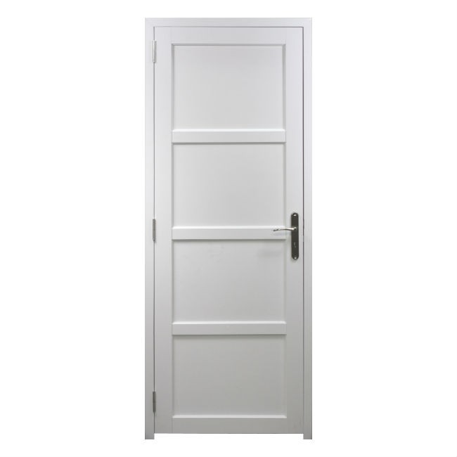 Bloc porte Tema enrobé Blanc 4 Panneaux 204x83 cm poussant Droit