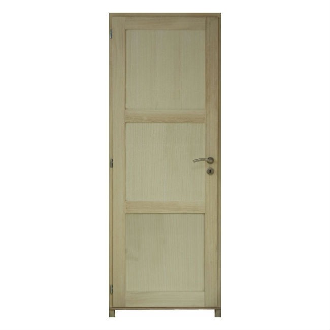 Bloc porte Bois exotique Tokyo 3 Panneaux 204x83 cm poussant Droit