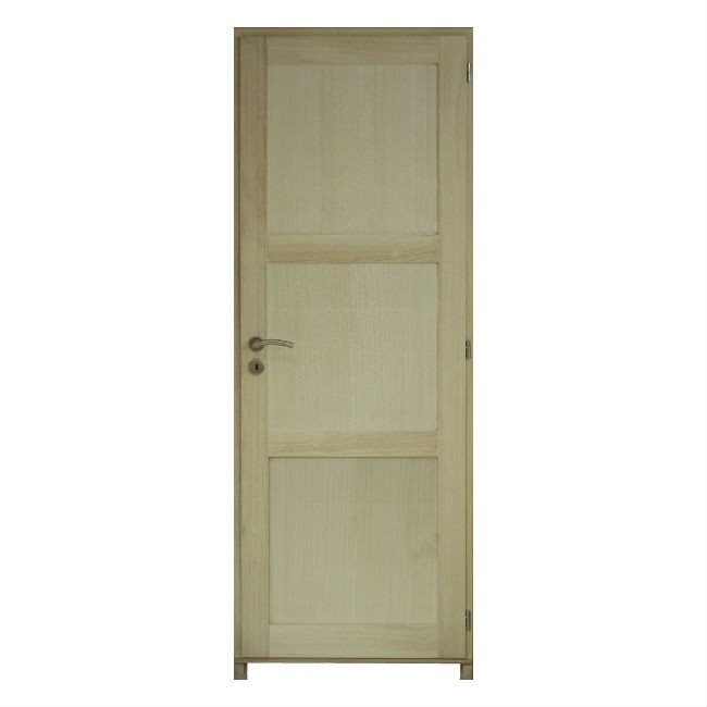 Bloc porte Bois exotique Tokyo 3 Panneaux 204x73 cm poussant Gauche