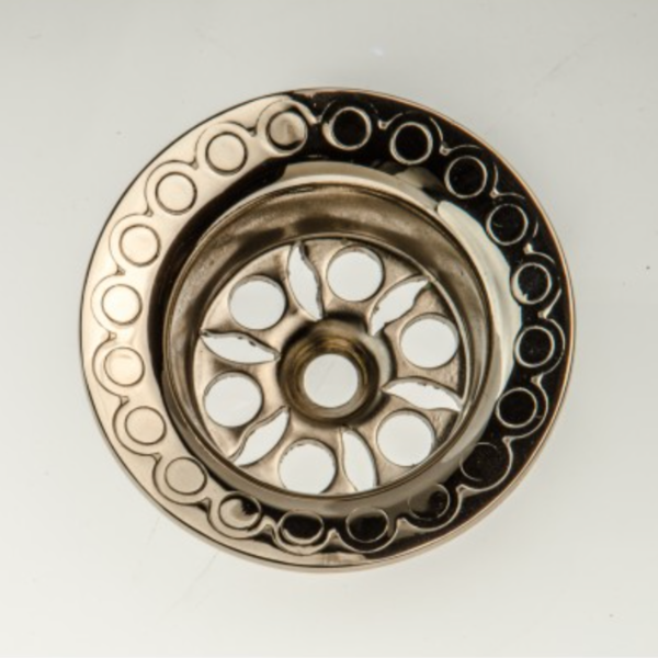 Bonde de Lavabo Herbeau Azalée à Grille Ø63 mm, Nickel Brillant