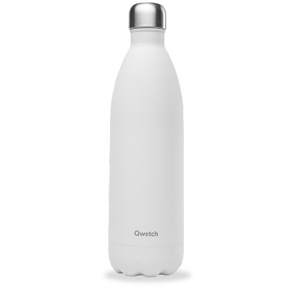 Bouteille Isotherme Qwetch Matt Double Paroi 1 L Blanc