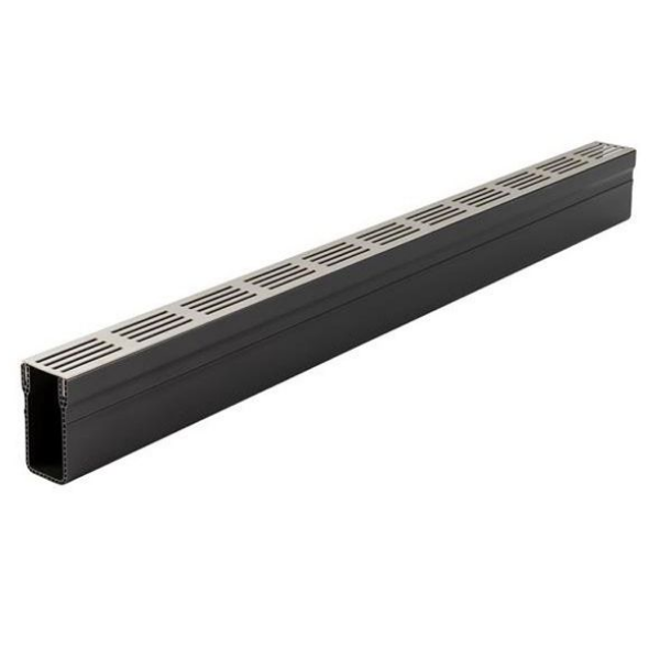 Caniveau Alu A15 ACO Slimline 1m Largeur 6 cm, Grille Inox 304