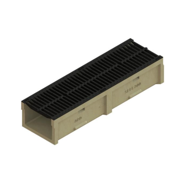 Caniveau Béton Polymère ACO Self 300 Grille Fonte, 1m