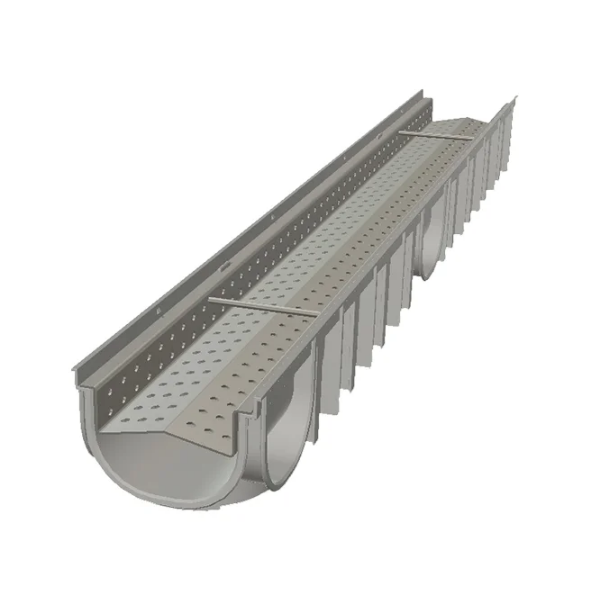 Caniveau PE-PP ACO Stone Gris Grille Acier galva ⌀6mm, 1m