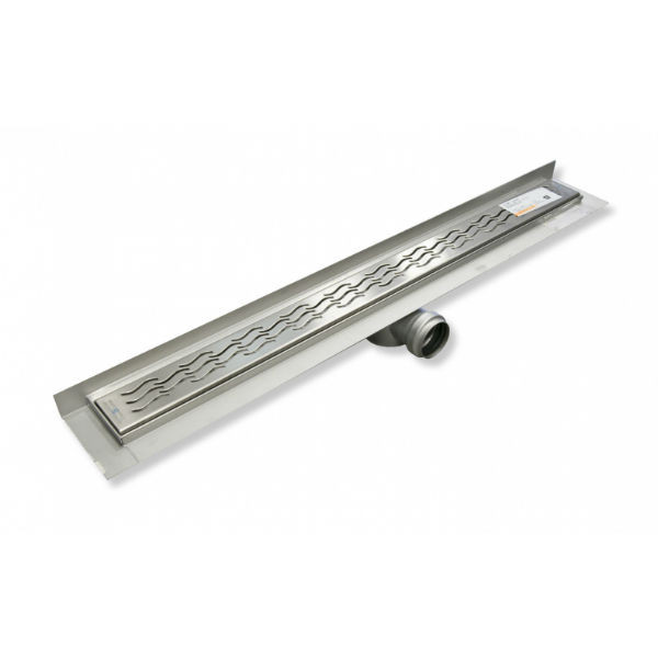 Caniveau de douche inox, grille perforée 1085x70mm 