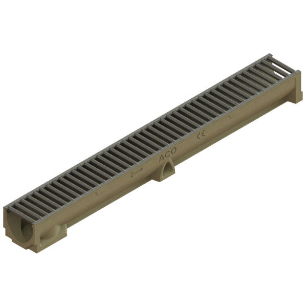 Caniveau Béton Polymère ACO Self 100 Grille Inox, 1 m