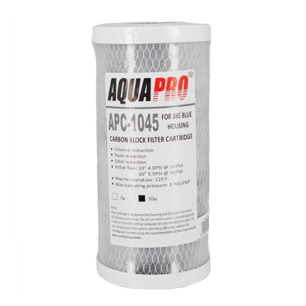 Cartouche Charbon actif Bloc Aquapro Big Blue 10'', 10µm