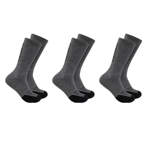 Chaussettes Carhartt Midweight Logo Crew SC9913M Carbon Heather L x3