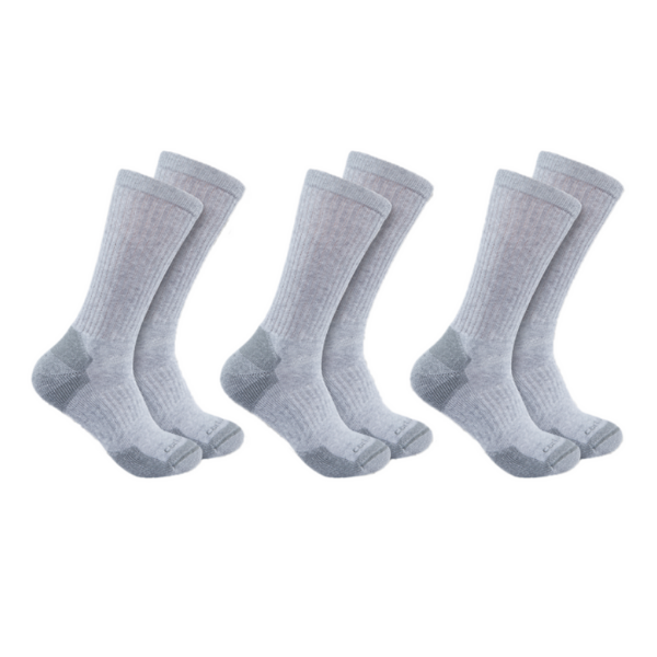 Chaussettes Hautes Carhartt Cotton Blend Crew Sock SC6203M Grey L x 3