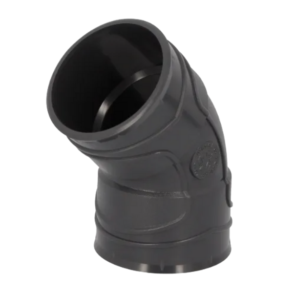 Coude PVC à Coller F-F 45° NF Nicoll Hometech® Anthracite, ⌀50mm