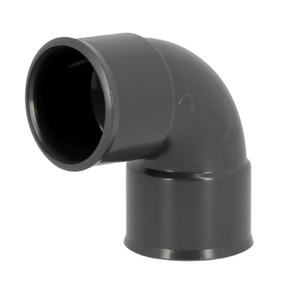 Coude PVC à Coller F-F 87°30 NF Nicoll Hometech® Anthracite, ⌀32mm