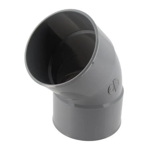 Coude PVC à Coller NF Femelle-Femelle 45° Nicoll CT44 Anthracite, ⌀100mm