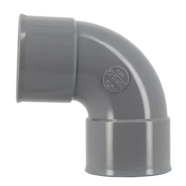 Coude PVC à Coller NF Femelle-Femelle 87°30 Nicoll CJ88 Anthracite, ⌀50mm