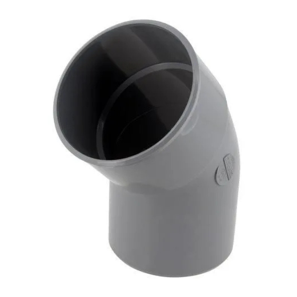 Coude PVC à Coller NF Mâle-Femelle 45° Nicoll CT4 Anthracite, ⌀100mm