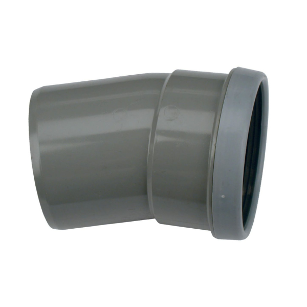 Coude PVC Assainissement à Joint 15° Mâle-Femelle SN4, ⌀160mm