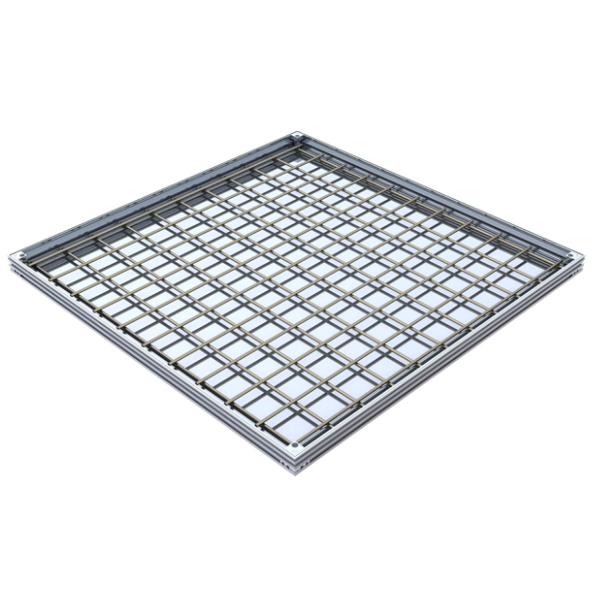 Couvercle à Carreler Alu L15 ACO Uniface 100 x 100 cm, Hauteur 7 cm
