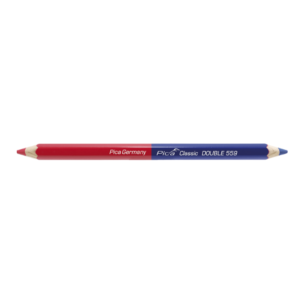 Crayon 2-en-1 Pica Classic Double 559 Rouge et Bleu 18 cm, Lot de 10
