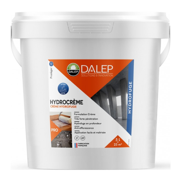 Crème Hydrofuge Prête à l'Emploi Dalep Hydrocrème Seau 5L