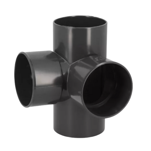 Culotte PVC Double équerre F-F 87°30 Nicoll Hometech Anthra ⌀100mm