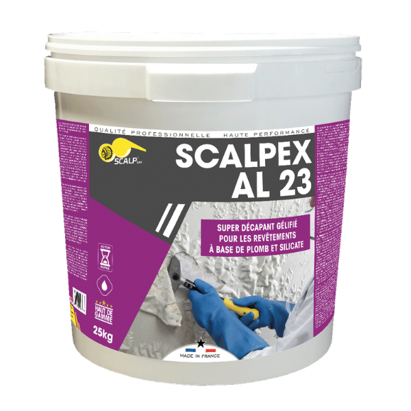 Décapant Gel Peinture au Plomb et Amiante Scalpex® AL 23, Seau de 25L