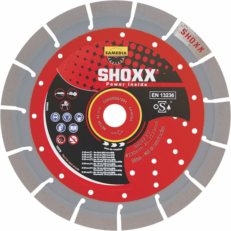 Disque Diamant Béton Shoxx x17 Samedia ⌀ 230mm x 22,23mm 