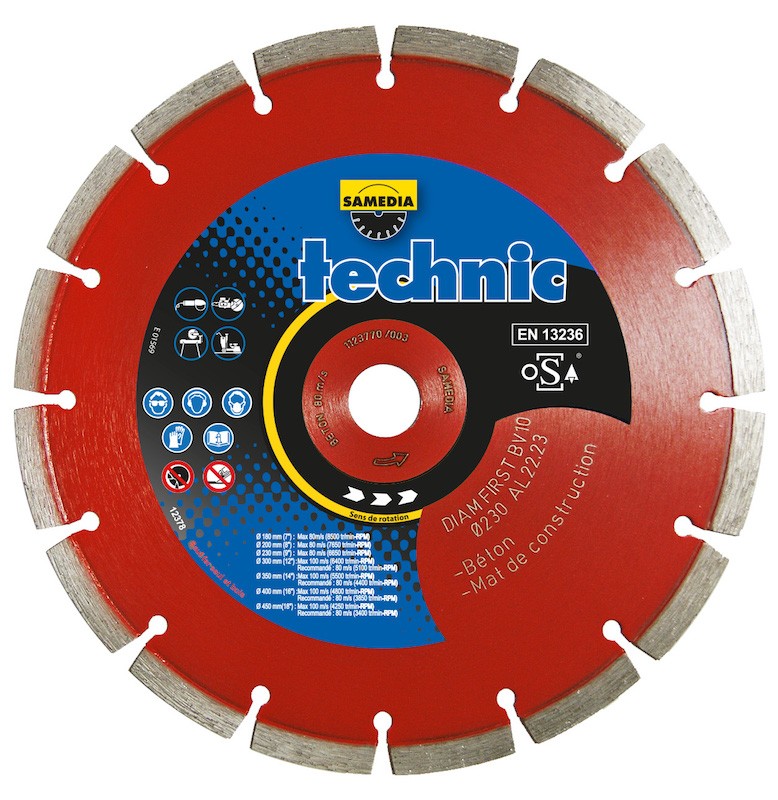 Disque Béton Technic Diam first BV 10 Samedia ⌀ 125mm x 22,23mm