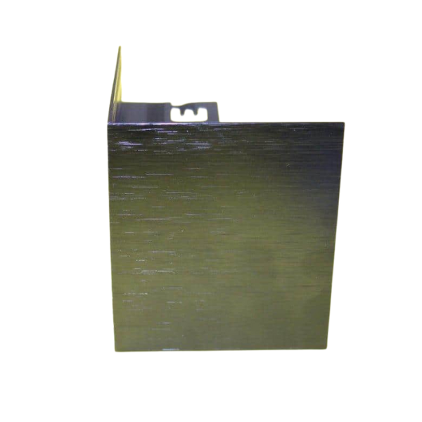 Embout d'angle Alu Externe pour profil Terrasse 102mmx2,5m Noir Brossé