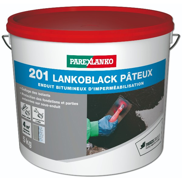 Enduit Bitumeux d'Imperméabilisation 201 Lankoblack Pâteux, 5 kg