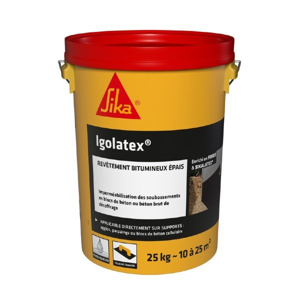 Enduit bitumineux pâteux SIKA Igolatex seau de 25kg 