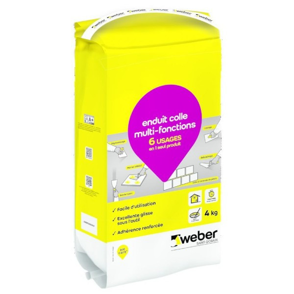 Enduit Colle Multi-Fonctions Weber Blanc 4kg