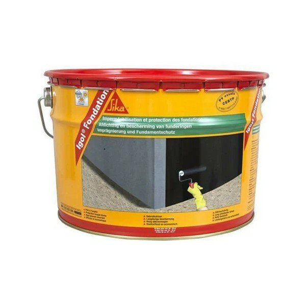 Enduit d’imperméabilisation liquide SIKA Igol Fondation, Bidon de 10L