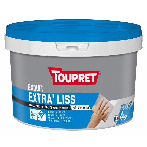 Enduit De Lissage Toupret Rapid Liss 1.5 Kg En Pâte, Pour Mur / Plafond  Intérieu